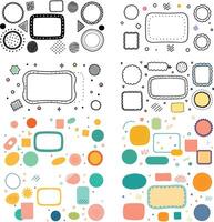 Decorative Doodle Frames and Shapes Collection - Black and White Color vector
