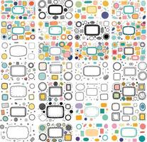 Decorative Frame and Shape Doodle Collection - Colorful and Black and White vector