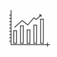Growth indicator through a stylized illustration of a bar chart with upward trends and data points vector