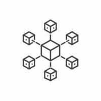 Interconnected cubes forming a network symbolizing collaboration and digital connections in modern technology vector