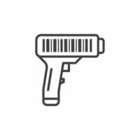 Illustration of a barcode scanner used in inventory management processes for retail and warehouse settings vector