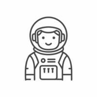 Cheerful astronaut explores the cosmos with curiosity and wonder in a playful illustration vector