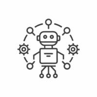 Creative robot illustration showcasing advanced technology and automation in a modern setting vector