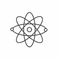 Creative illustration of an atom symbolizing scientific exploration and innovation in a minimalist style vector