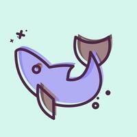 Icon Dolphin. related to Summer symbol. MBE style. design editable vector
