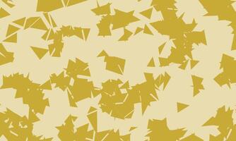 Chaotic and stacked triangle pattern background on light yellow mustard color. Abstract geometric design vector