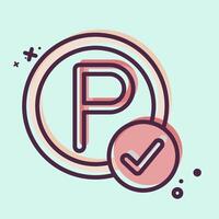 Icon Parking Time. related to Parking symbol. MBE style. design editable vector