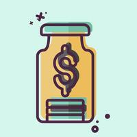 Icon Saving. related to Retirement symbol. MBE style. design editable vector