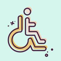 Icon Disabled. related to Parking symbol. MBE style. design editable vector
