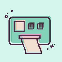 Icon Ticket Machine. related to Parking symbol. MBE style. design editable vector