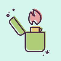 Icon Lighter. related to Smoking symbol. MBE style. design editable vector
