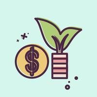 Icon Growing Coin. related to Savings symbol. MBE style. design editable vector