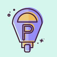 Icon Parking Meter. related to Parking symbol. MBE style. design editable vector