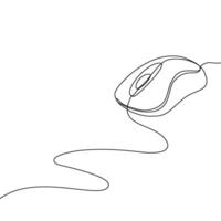 A line drawing of a computer mouse vector