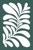 A white leaf on a green background vector