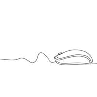 Continuous line drawing of a computer mouse vector