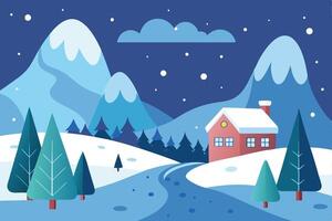 Snowy Hand Drawn Winter Background for Cold Weather Vibes vector