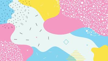 Colorful Pop Art Paint Splash Background with Trendy Memphis-Style Geometric Design Overlay. vector