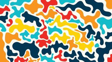 Colorful abstract pattern with irregular organic shapes in red, yellow, blue, and orange on a light backdrop. Ideal for bold designs, posters, and digital artwork. vector