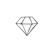 Hand drawn doodle sketch diamond isolated on white background vector
