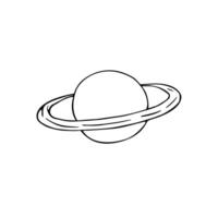 Hand drawn doodle sketch Saturn planet isolated on white background vector