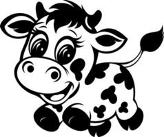 Cute cartoon cow with a joyful expression vector