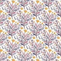 seamless tropical floral pattern with wildflower motif in intricate botanical texture for textile and fashion print vector