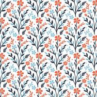decorative flower motif with all over botanical pattern for seamless textile fashion print and wrapping vector