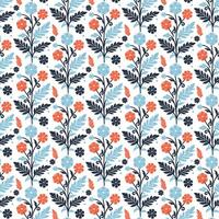 seamless botanical pattern with intricate floral ornament in all over repeat for textile wallpaper and fabric vector