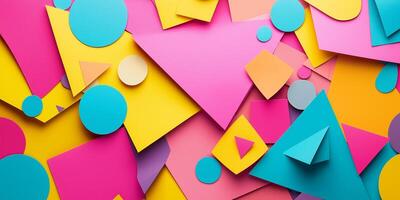 colorful geometric shapes are arranged on a colorful background photo