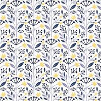 botanical floral pattern with tropical and wildflower motifs for fashion prints textile design wallpaper wrapping and fabric patterns vector