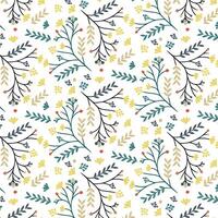 elegant flower motif with all over botanical pattern in seamless repeat for textile fashion print and wallpaper vector