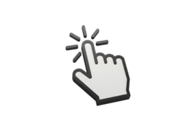 3D Cursor Hand Click Icon Digital Interaction Symbol png