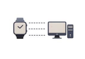 Smartwatch Data Synchronization with Desktop Computer png