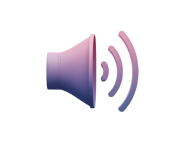 Abstract Speaker Icon A gradient-colored speaker emitting sound waves, symbolizing audio, communication, and technology. png