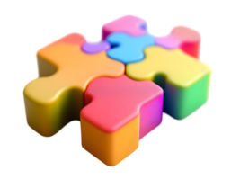 Image of vibrant puzzle pieces fitting together, symbolizing teamwork and problem-solving. png