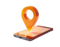 3D Render of a Location Pin on a Smartphone Modern Technology and Navigation png