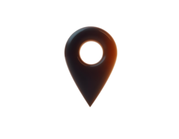 Glowing Location Pointer A 3D Render of a Dark Brown Map Marker png