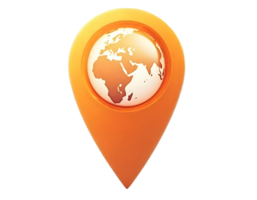 Global Positioning System Orange Map Pointer with World Map png