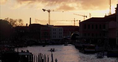 View Of Venice From The Ponte Degli Scalzi in the afternoon during sunset video