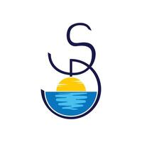 the letters S and D intertwined vector