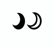 Crescent moon icon set isolated on white background vector