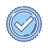 Approval Badge, A checkmark inside a circular badge, symbolizing financial approval or verification. vector