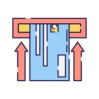 ATM Transaction, An ATM slot with a card being inserted or withdrawn. vector