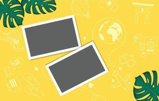 Set of photo frames on a yellow background vector