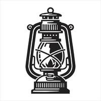 An old lantern with a candle inside it vector