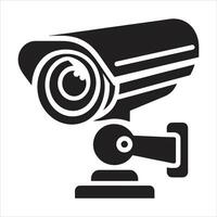 A black and white image of a security camera vector