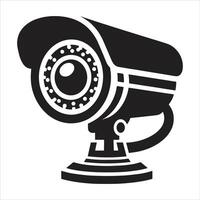 A black and white image of a security camera vector