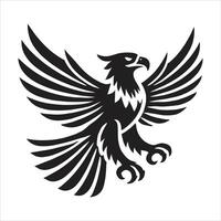 An eagle with wings spread out on a white background vector