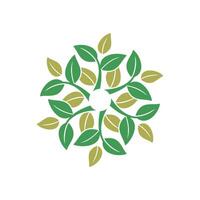 Decorative Branch Green Leaves Logo Template Illustration Design. EPS 10. vector
